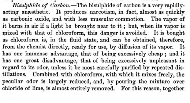 Carbon Disulfide Narcotic effects
